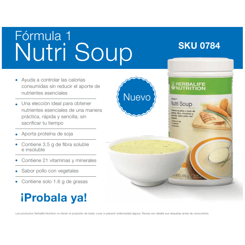 Fórmula 1 Nutri Soup sabor Pollo con Vegetales Sopa Comprar