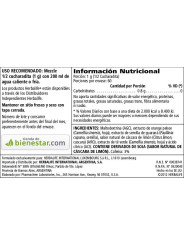 Herbalife NRG guaraná en polvo saborizado con limón - Información nutricional e Ingredientes