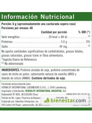 Herbalife Proteína Personalizada en Polvo PPP - Información Nutricional e Ingredientes