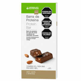 Barra de Proteina Deluxe sabor Vainilla y Almendras 490g - 14 barras de 35g c/u