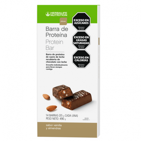 Barra de Proteina Deluxe sabor Vainilla y Almendras 490g - 14 barras de 35g c/u